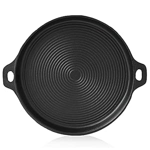 BBQ-Toro Gietijzeren plancha Ø 35 cm | grillplaat, rond | al ingebrand, preseasoned | BBQ grillpan voor gasgrill, houtskoolgrill en nog veel meer