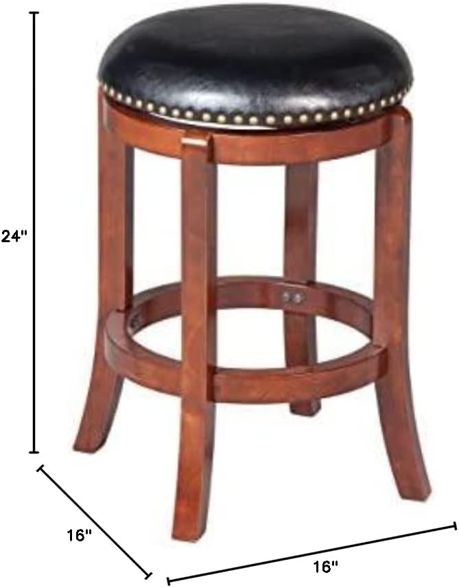 Boraam Cordova Swivel Stool, 24-Inch, Cherry
