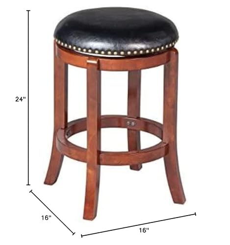Boraam Cordova Swivel Stool, 24-Inch, Cherry #TOP2