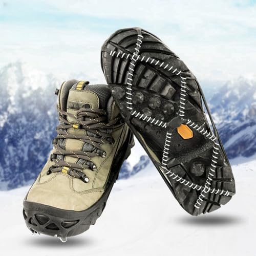 Best Winter Boots for Icy Conditions: Stay Safe & Warm 13 Ice Cleats for Shoes and Boots, Anti-Slip Crampons Men and Women, Snow Cleats, Ice Grips Zinc Coated Steel Coils, Shoe Spikes for Hiking, Fishing, Walking