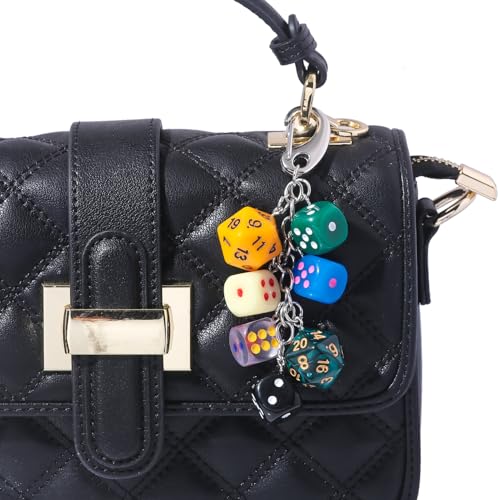 Image of 8 Ball Dice Charm Keychain - Cute Bag Purse Handbag Accessories - Y2K Aesthetic Key Chain for Women Men