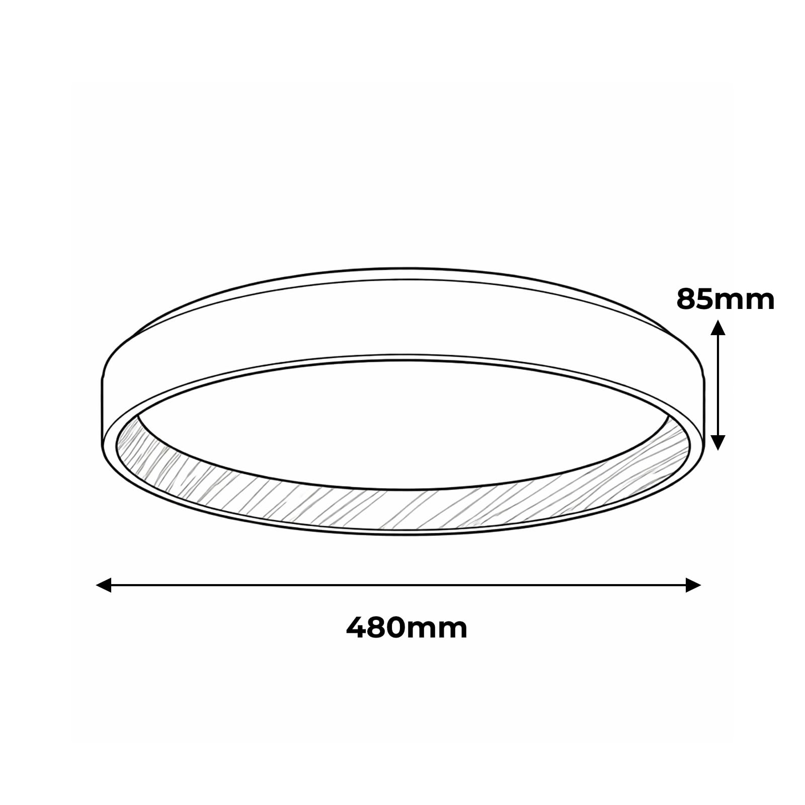 Alpinaluz plafon LED sufitowy Ø48 cm 40W z regulacją barwy światła CCT 3000K 4000K 6000K, biały akrylowy z efektem drewna, nowoczesny i elegancki design do salonu, sypialni i kuchni