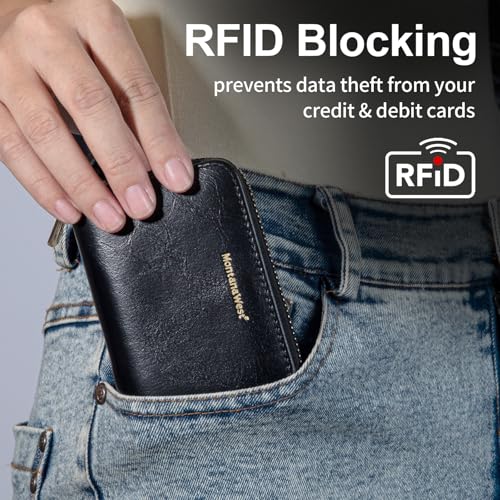 Image of Montana West Small Credit Card Holder for Women Rfid Blocking Compact Card Organizer Multiple Card Slots With Zipper