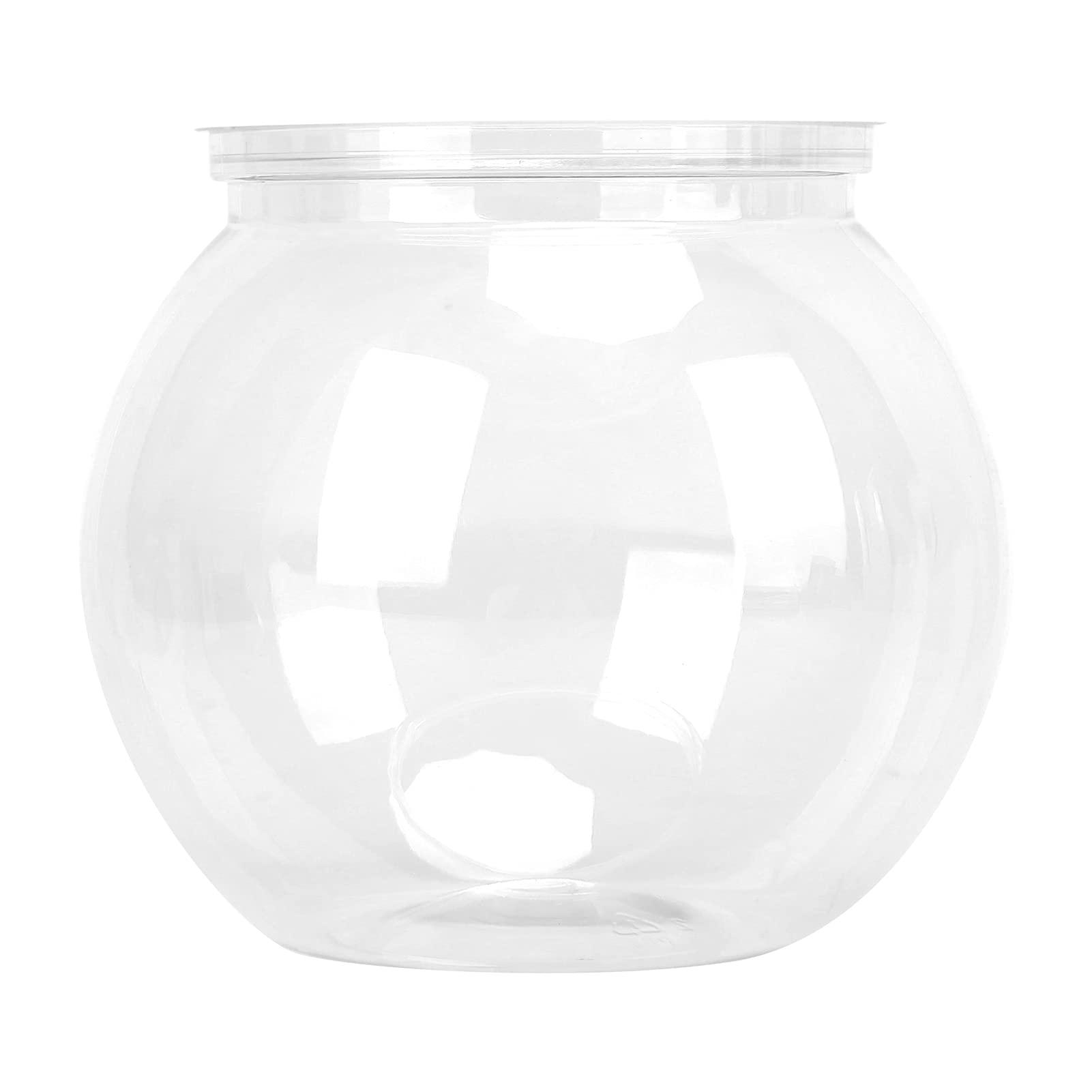 OVAQUIXI Mini Fish Tank, Classic Style Fish Bowl Transparent Round 360° View of Aquarium Centerpiece for Desk Bookshelf