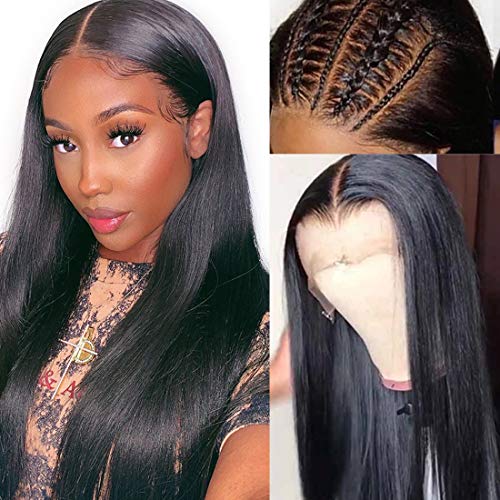 UNICE Straight 13x6 Transparent Lace Front Wigs Human Hair for Women 180% Density , 10A Brazilian Virgin Hair Lace Frontal Wig Pre Plucked with Baby hair (14 inch)