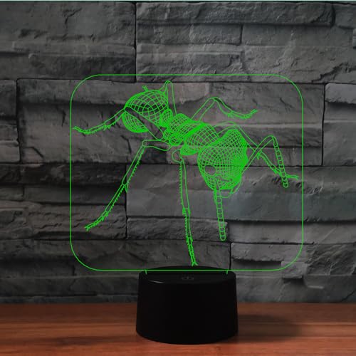 Lámpara de mesa nocturna ilusión 3D con control remoto miniatura 5