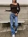 ZESICA Women's 2025 Fall Fashion Asymmetrical Neck Ruched Tops Slim Fit Long Sleeve Shirts Business Casual Blouse, Coffee Brown, XL