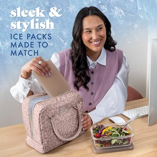 Image of Cool Coolers by Fit & Fresh 4 Pack XL Slim Ice Packs, Quick Freeze Space Saving Reusable Ice Packs for Lunch Boxes or Coolers