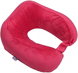 Travesseiro de Viagem Nasa | Marca - Kel | Anatômica, Cor Pink – Apoio Cervical Ergonômico para Viagens