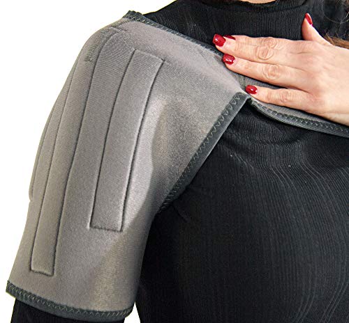 Home-X Magnetic Therapy Compression Sleeve For Shoulder Support, Stretchy Neoprene Shoulder Brace With 21 Powerful Magnets, 25 ½" L X 18 ½" W, Gray #TOP3