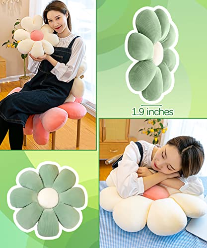 Lrkoayjgo Flower Pillow, Flower-Shaped Throw Pillow Butt Seating Cushion Flower Floor Pillow, Cute Decorative Plush Pillow For Chair Bed Sofa (Green, 15.75" #TOP3