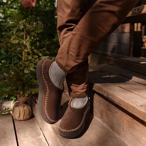 Zizor Men's Moccasin House Shoes Slippers Indoor Outdoor4