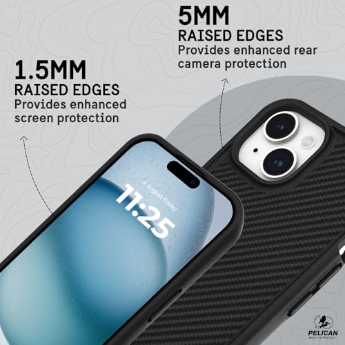 Image of Pelican Protector Series - Case 6.1 inch [Compatible with Magnetic Accessories] Magnetic Phone Case w /Anti-Scratch Technology [15FT MIL-Grade Drop Protection] Rugged, Heavy Duty Cover for - Carbon