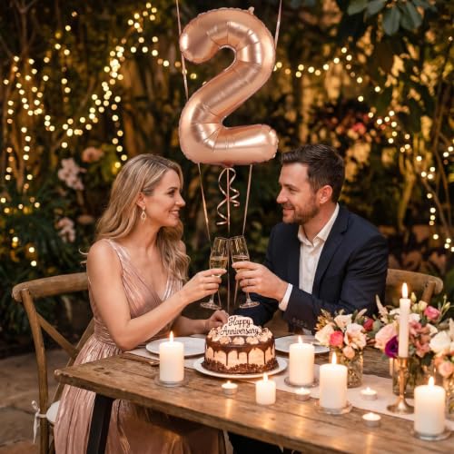 Image of YPSelected 32 Inch Large Foil Helium Number Balloon Birthday Wedding Party 0-9 (Orange, 2)