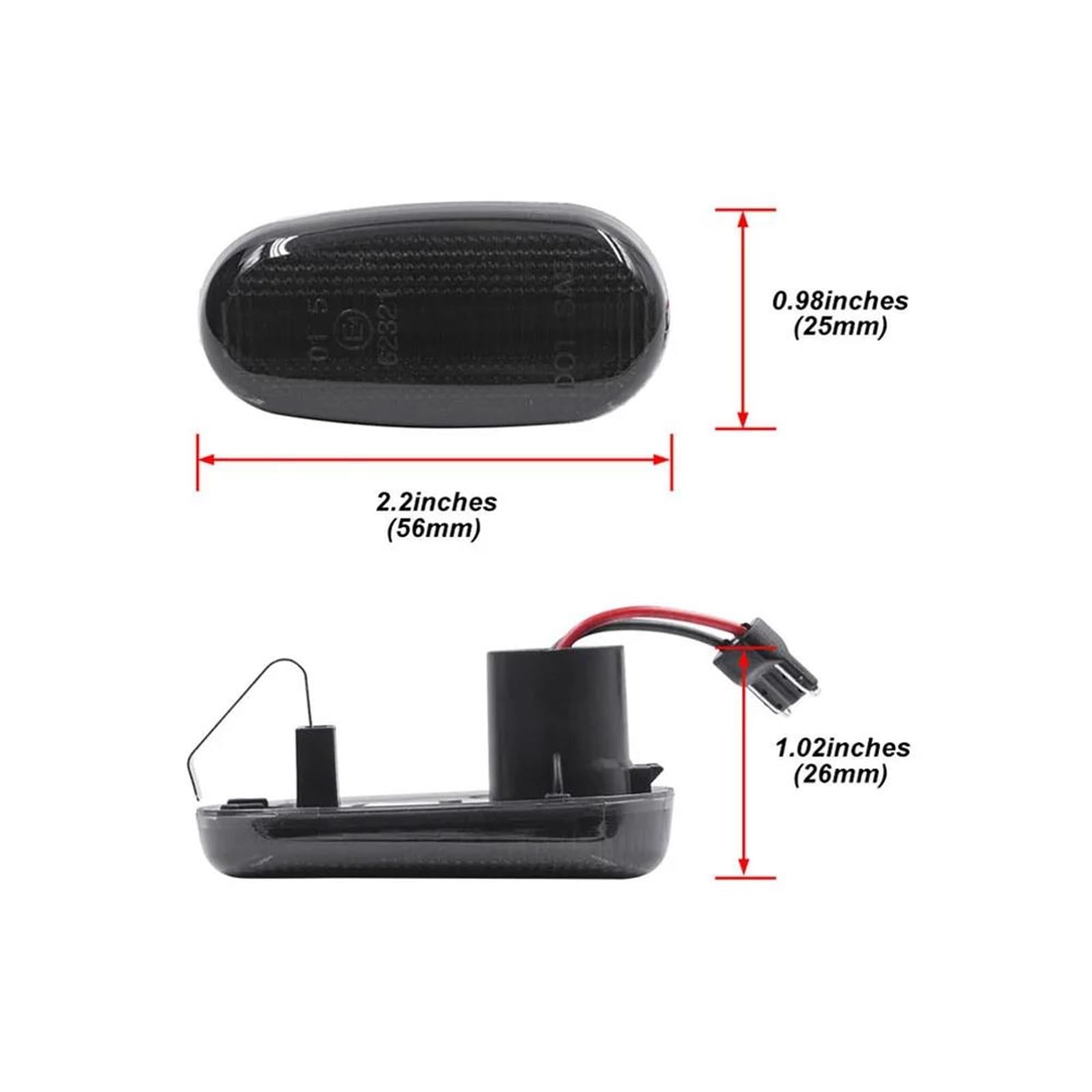 THRU Compatibile con Fiat per Bravo 198 2007-2014 Lente Affumicata Auto Indicatore Laterale Anteriore Luce Dinamica Ambra Indicatore di Direzione Lampada Indicatori Direzione luci