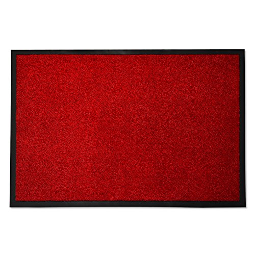 casa pura Entrance Mat | Europe's # 1 Front Door Mat for Home and Business | Red - 16" x 24" - Thumbnail 5