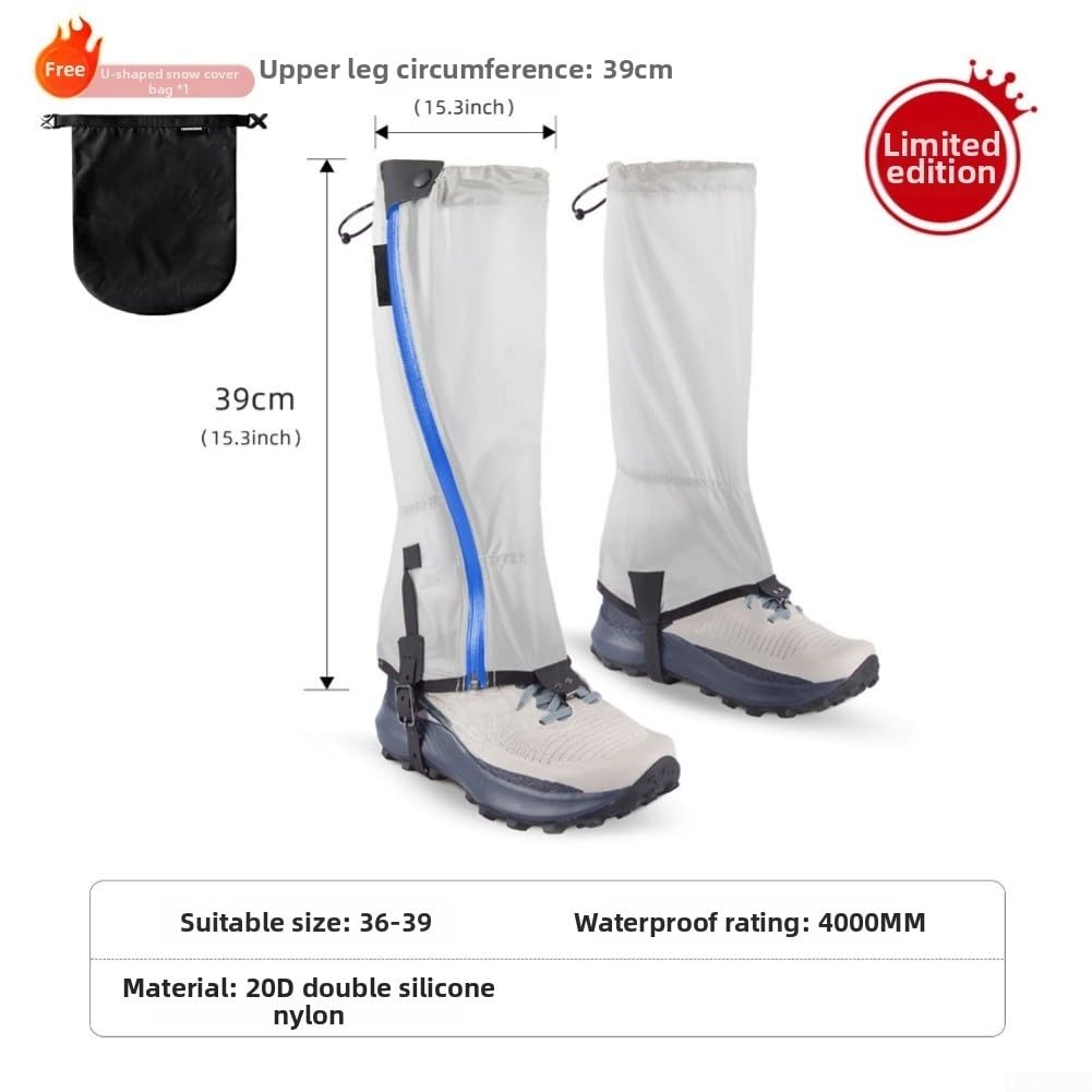 Polainas Senderismo 4000mm Agua Viento Frío Polainas Senderismo(Black 46 * 41cm)
