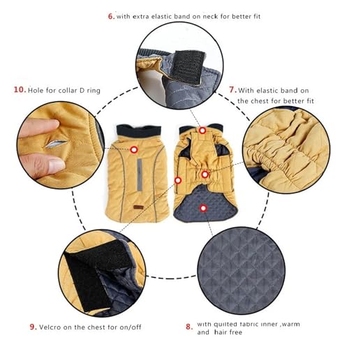 Manteau matelassé pour chien veste chaude orange taille M