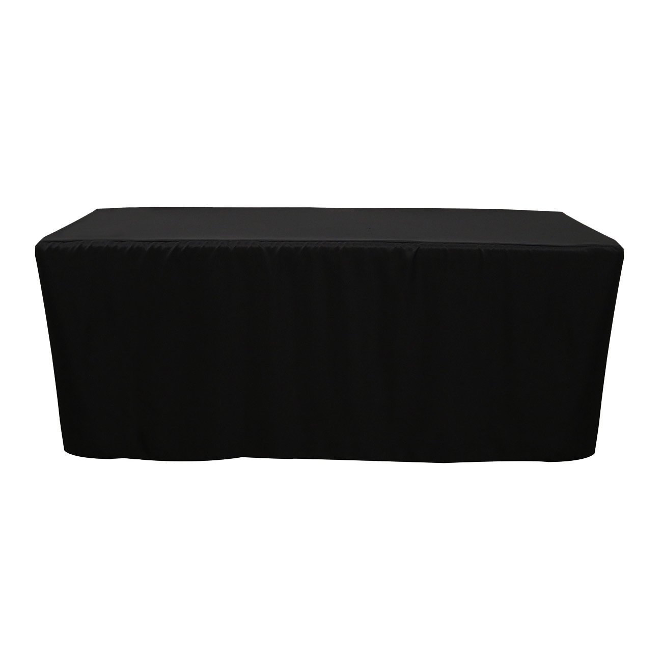 8 Ft Fitted Black Tablecloth - Polyester Rectangular Table Cover For 96x30x30 Inch Tables, Indoor/Outdoor, Party & Trade Shows - View #14