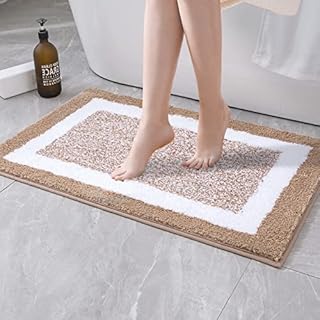 MIULEE Bath Mats Extra Soft Thick Non Slip Bathroom Shower Mat Absorbent Bathroom Rug Door Mat Inside Kitchen Rugs Carpet for Bathroom Bedroom Kitchen Entrance 17x24 Inch 40x60cm Black