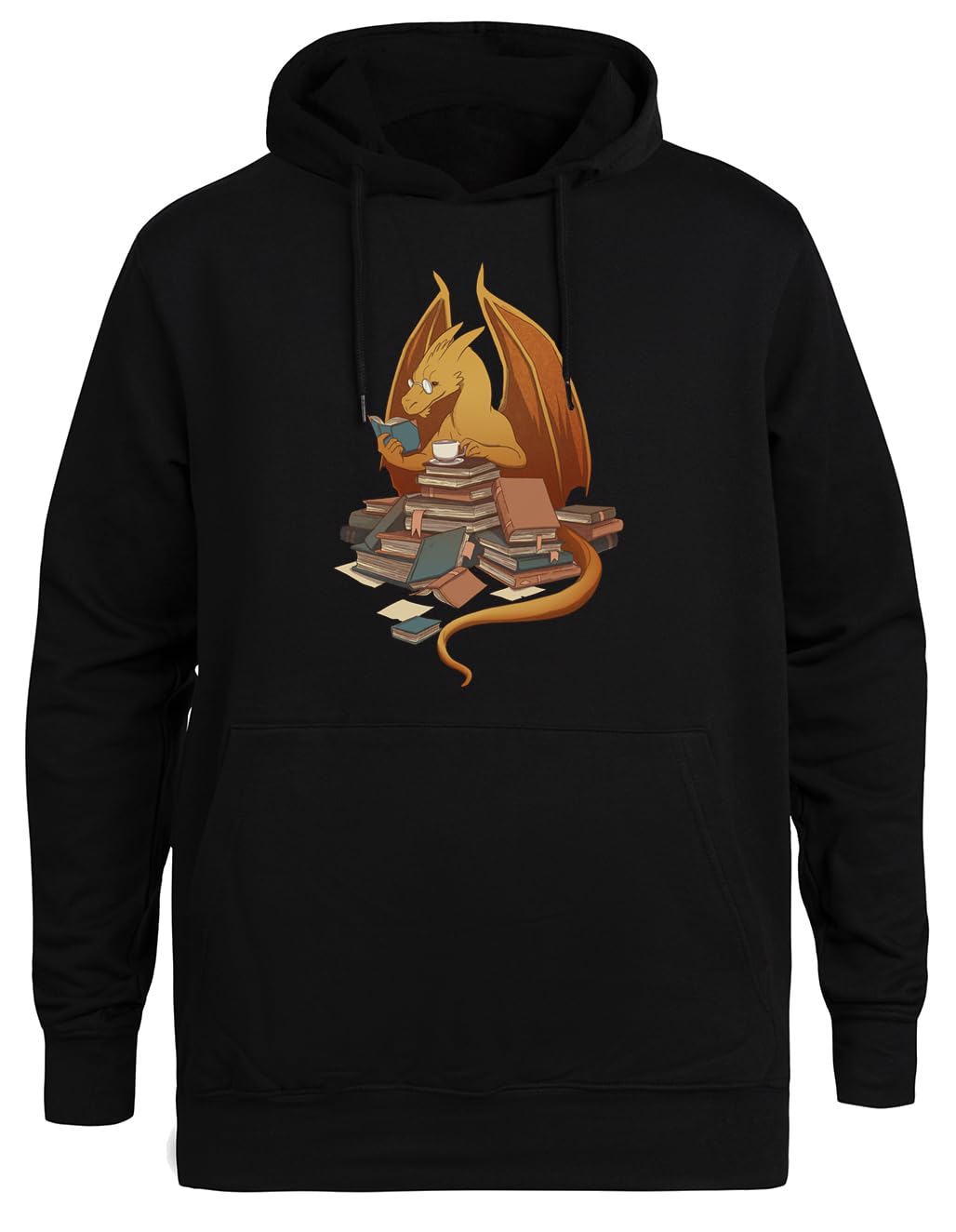 Horda Bibliotekarzy Unisex Czarna Bluza Ekologiczna z Kapturem Unisex Black Hoodie Eco-Friendly Hooded Jacket