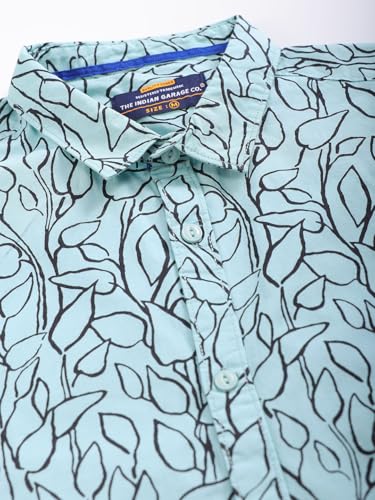Image of The Indian Garage Co Men Cotton Regular Fit Full Sleeves Spread Collar Casual Shirt