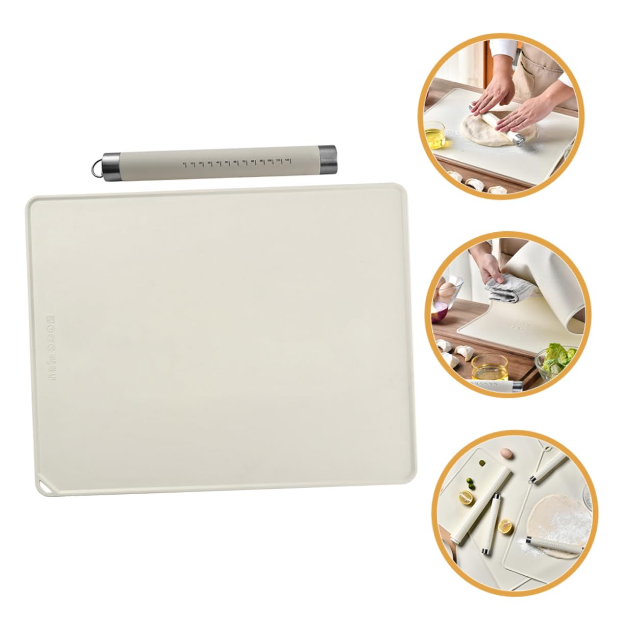Tappetino da Pasticceria in Silicone Beige Antiscivolo