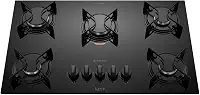 Cooktop 5 Bocas Preto com Mesa de Vidro Atlas U Top Bivolt