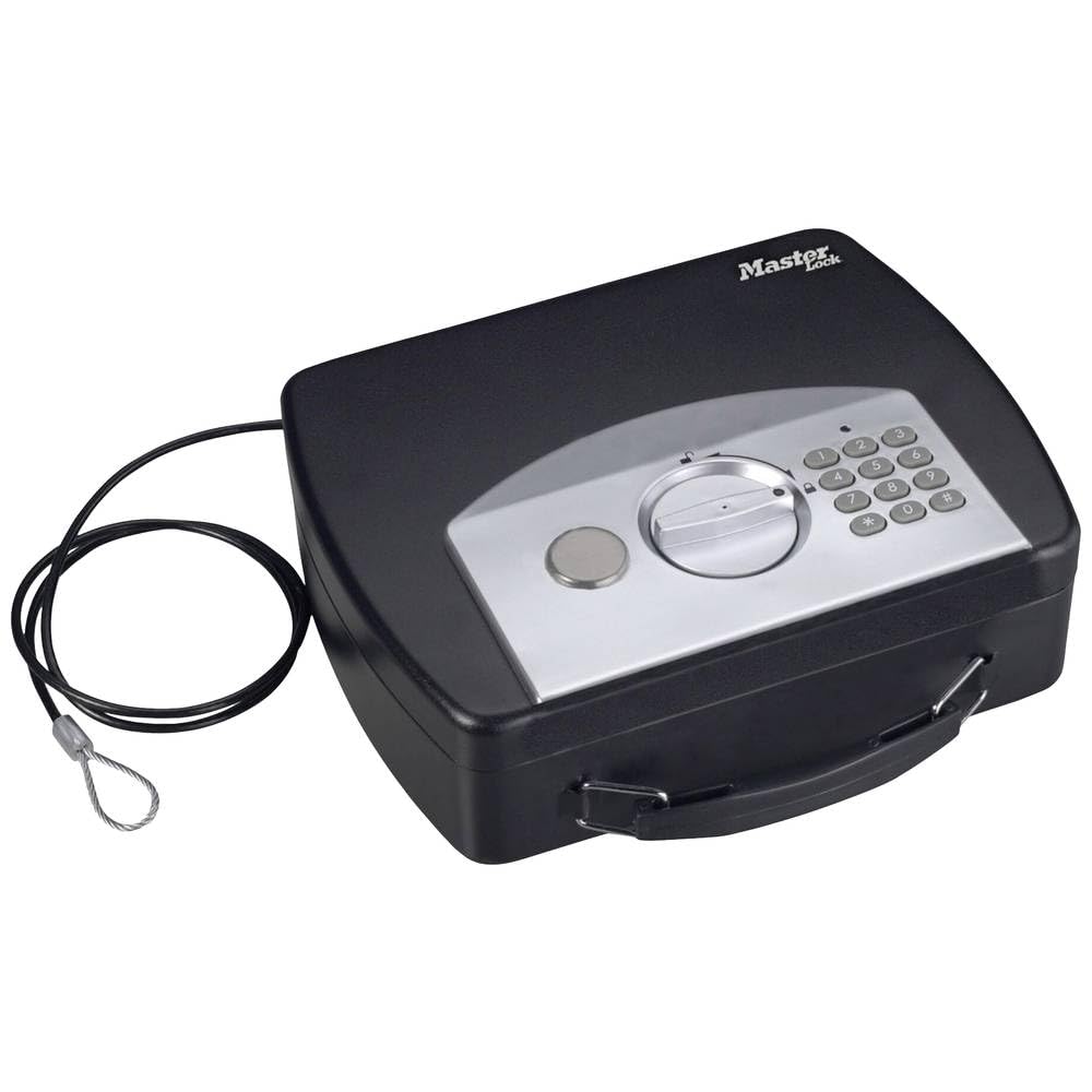 Master Lock P008EML Caja nómada con código electrónico programable, Negro/Gris, Invalid ASIN