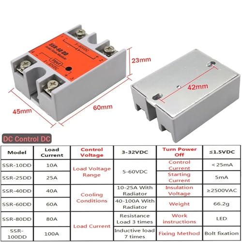 Relais statique SSR10-120DD isoler circuit commande entrée CC