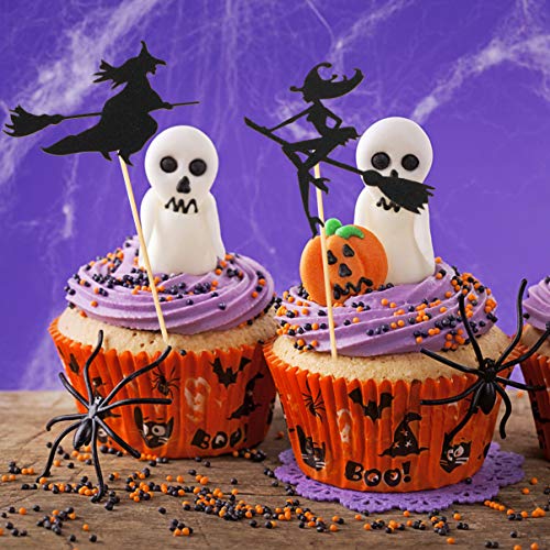 Vosarea 16 PeÃ§as de Bolo de Halloween Escolhe Bruxa Cupcake ChapÃ©us de Coco de Festa Enfeites de B