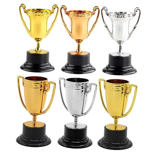 NAMOARLY Plastic Reward Trophies for Children 6pcs Mini Trophies for School Competitions Decor