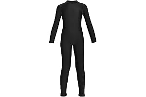 Cute Girls Long Sleeve Unitard Spandex Turtleneck Full Body Suit for Kids