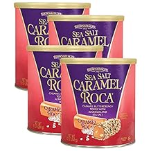Almond Roca Pack of 4 Sea Salt Caramel Canisters - 10oz Individually Wrapped Candy - Caramel Buttercrunch Toffee - Gluten Free, Kosher, Chocolate