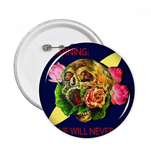 Pins Skull Round L'amour Never Die badge vêtements multicolore L pour customiser un blouson terne
