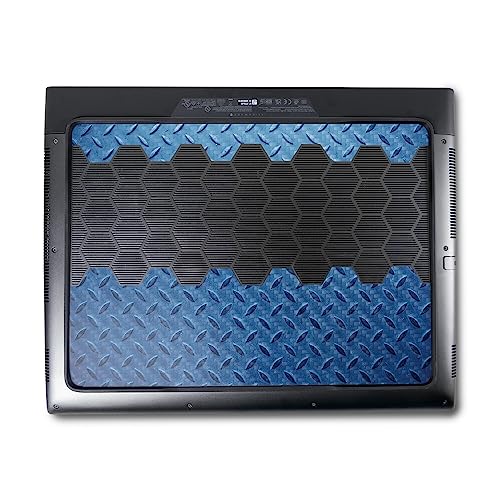 Image of MightySkins Carbon Fiber Skin Compatible With Alienware M18 R1 (2023) Full Wrap Kit - Blue Gridiron | Protective, Durable Textured Carbon Fiber Finish | Easy To Apply & Change Styles | Made in the USA