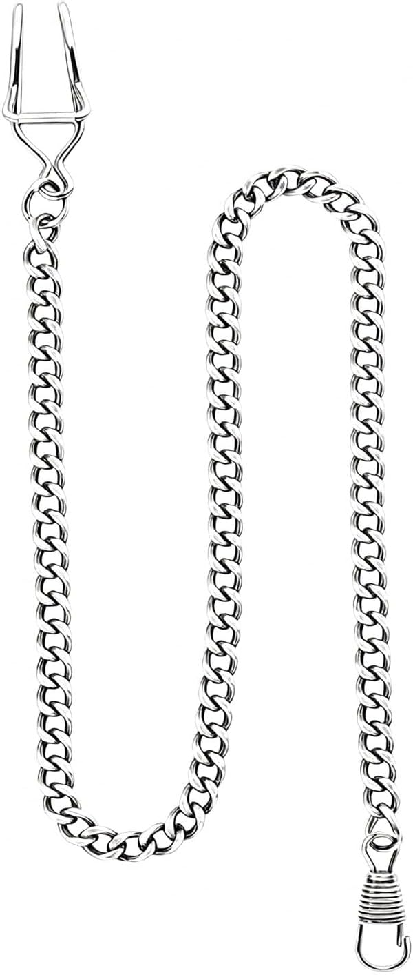 Tiong Clip Pocket Watch Chain Bronze Vintage Metal Alloy Chain Accessory for Your Pocket Watch
