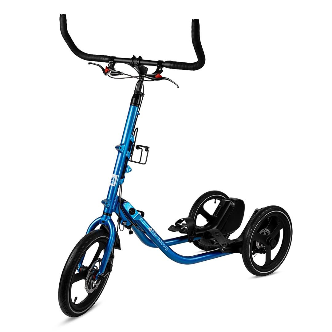 ME-MOVER Speed - Step Machine on Wheels, Low Impact Trainer, Cross Step Trainer for Outdoor Exercise, Elliptical Tricycle (Ocean Blue)