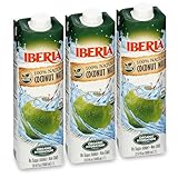 Iberia 100% Pure Organic Coconut Water, 1 Liter , 33.8 Fl Oz (Pack of 3)