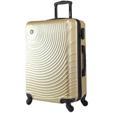 Yin’s Mala de Bordo 55x35x25 Resistente, Leve e Segura, Padrão ANAC, ABS durável, Organizada com Divisória e Bolso Extra, com Rodas 360º Silenciosas, Cadeado Fixo, para Viagem - Duna Champagne