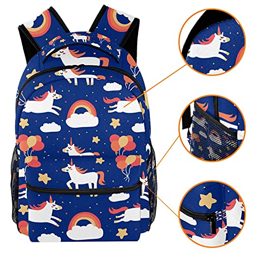 Sac à dos licorne violet grand format anti-déchirure école et voyage - 3