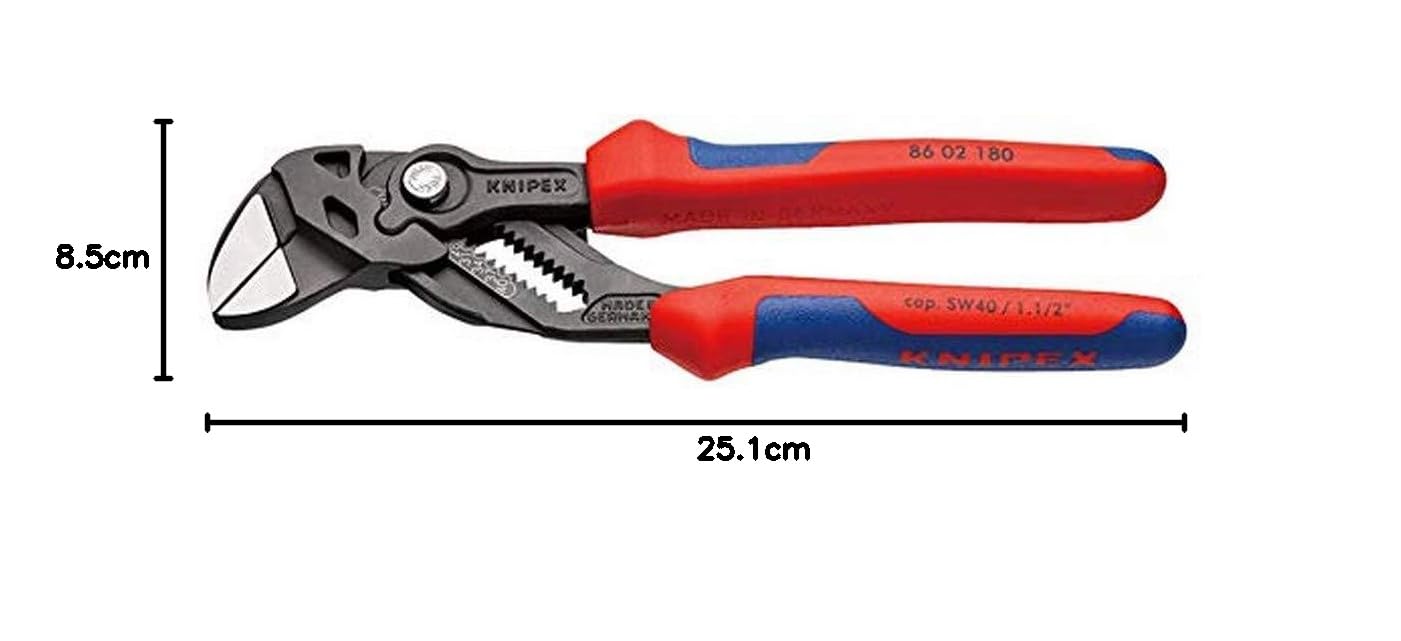 KNIPEX Pinces-clés pince et clé à la fois sur carte LS, 86 02 180 SB