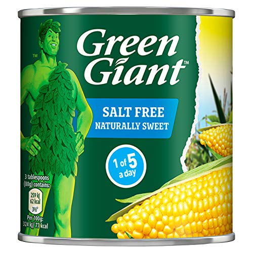 Green Giant Salt Free Naturally Sweet Sweetcorn, 340g