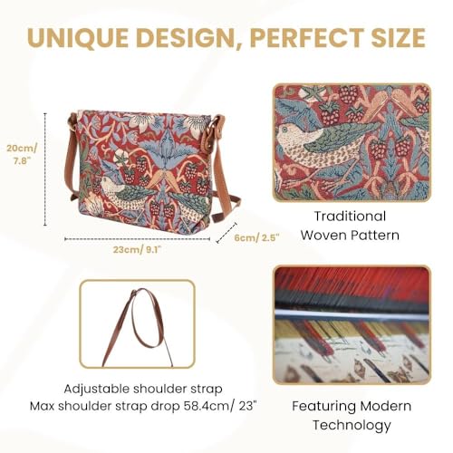 Image of Signare Tapestry Crossbody Bag Sling Shoulder Purse for Women