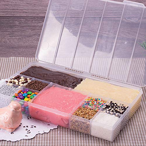 Image of 2 Pack Clear Plastic Organizer Box with 21 Grids | Small Craft Organizers and Storage, Jewelry, Fishing Tackle | Compartment Container for Bead, Nail, Jewelry, Art, DIY Crafts, Rings, Small Items