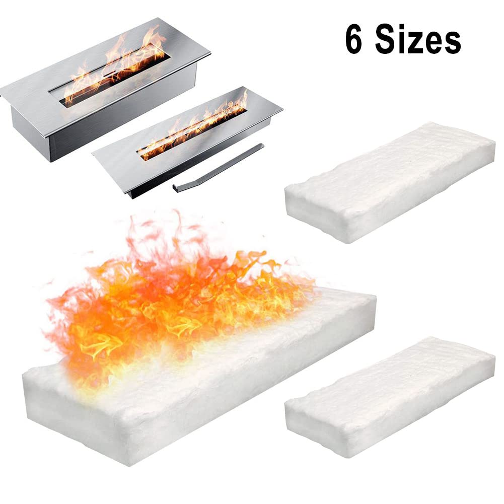 Lana Ceramica Per Camini A Bioetanolo - Set 6 Pezzi 30x20x2 Cm, Resistente Al Calore, Tagliabile, Riutilizzabile