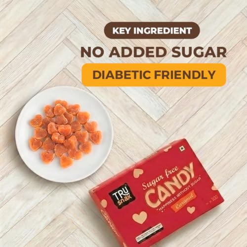 Image of TruSnax SugarFree Hard Candies | Caramel Flavour Candy | Diabetic Friendly Toffee | No Added Sugar | 100g(50 * 2)