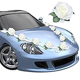 Montaje: Yuragim Auto joyas Organza con ventosas de silicona muy fuertes, fijación adicional a la parrilla del coche, no hay goma deslizante para atar al espejo, sin conexión a la parrilla del coche. No te vuelvas con las bandas, no te ensuciarás las manos. Ventosas absorbentes que dan a nuestra decoración de coche de boda una sujeción extra fuerte sin dejar rastros. Disfruta del viaje a la felicidad en tu coche de decoración de boda.