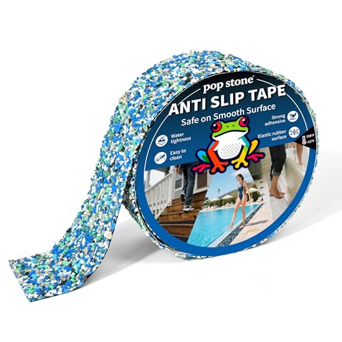 Waterproof Anti-Slip Traction Tape | 2" X 16.5ft| Heavy-Duty EPDM Rubber, Strong Grip &amp; Barefoot Gentle | Indoor &amp; Outdoor Solution: Poolside, Bath, Ramps, Stairs, Board Steps
