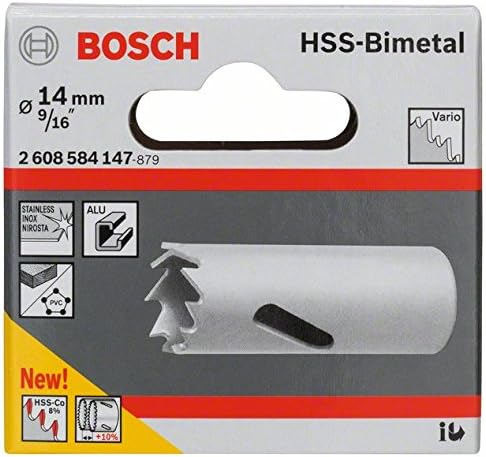 Bosch Professional 1x Hole Saw HSS Bi-metal for standard adapter (for various materials diameter 14 mm, Accessory Rotary Drill) - Image 3